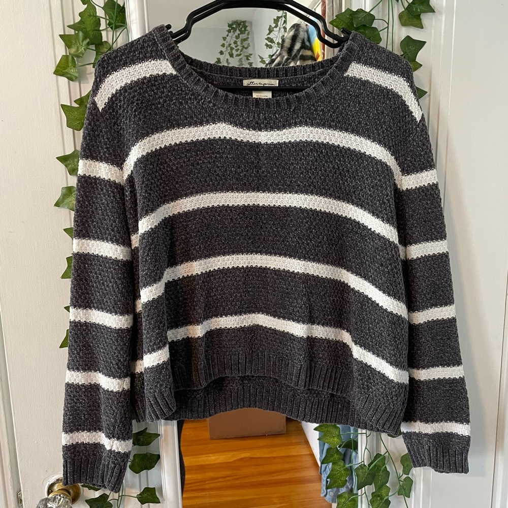 Cotton Emporium Striped Sweater Cropped